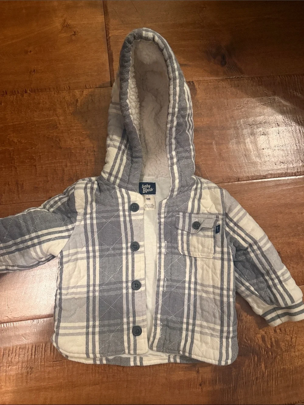 3-Piece Baby Jacket Bundle - Gray Plaid, Brown Sherpa, Gray Bear Fleece